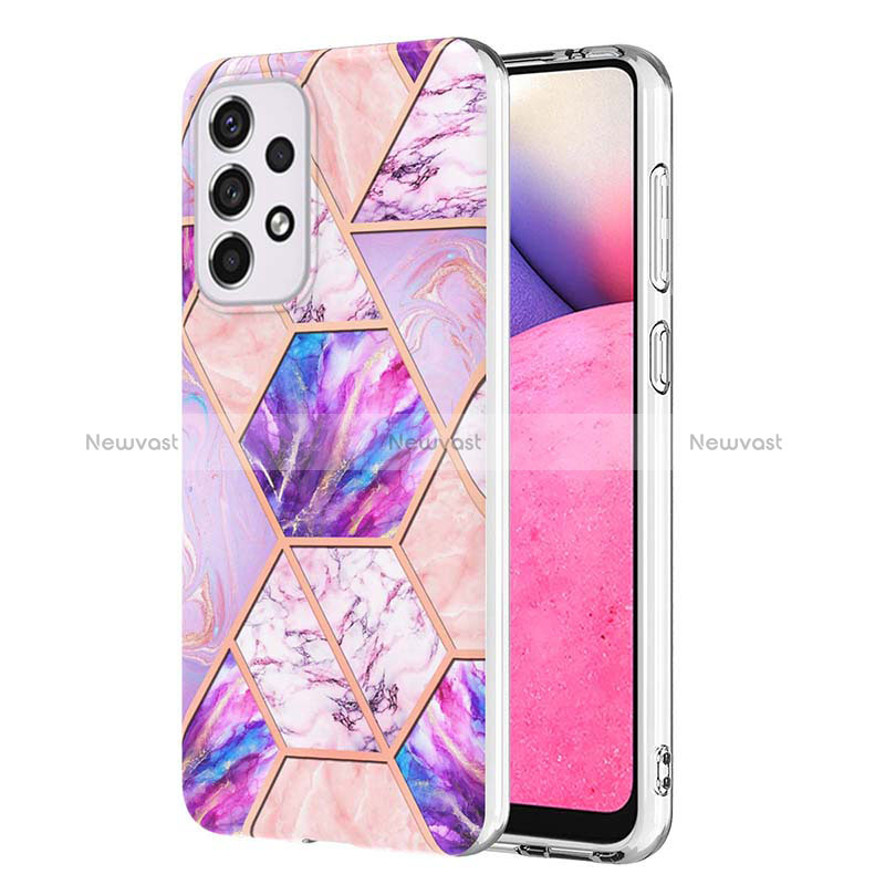 Silicone Candy Rubber Gel Fashionable Pattern Soft Case Cover Y01B for Samsung Galaxy A33 5G Clove Purple