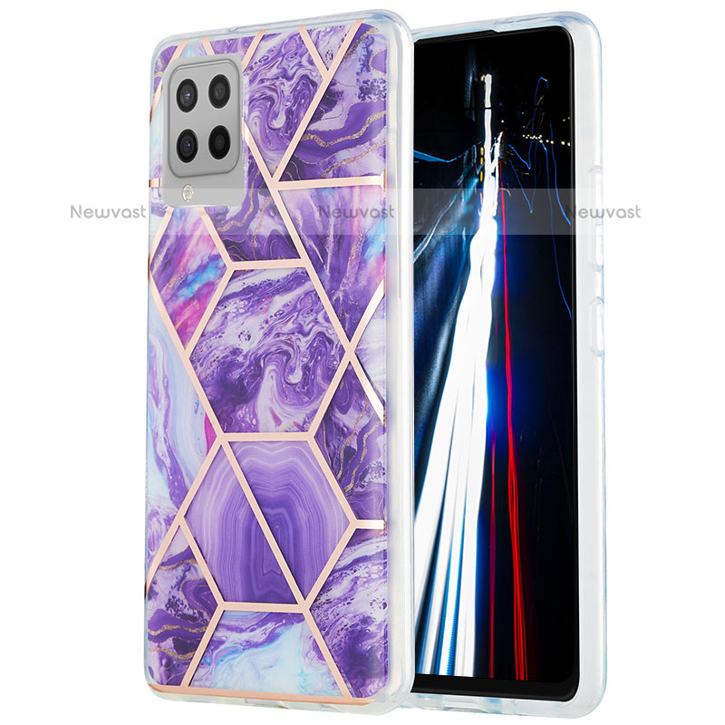Silicone Candy Rubber Gel Fashionable Pattern Soft Case Cover Y01B for Samsung Galaxy A42 5G Purple