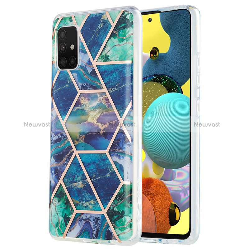 Silicone Candy Rubber Gel Fashionable Pattern Soft Case Cover Y01B for Samsung Galaxy A51 5G Midnight Green