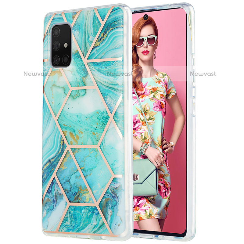Silicone Candy Rubber Gel Fashionable Pattern Soft Case Cover Y01B for Samsung Galaxy A71 4G A715 Matcha Green