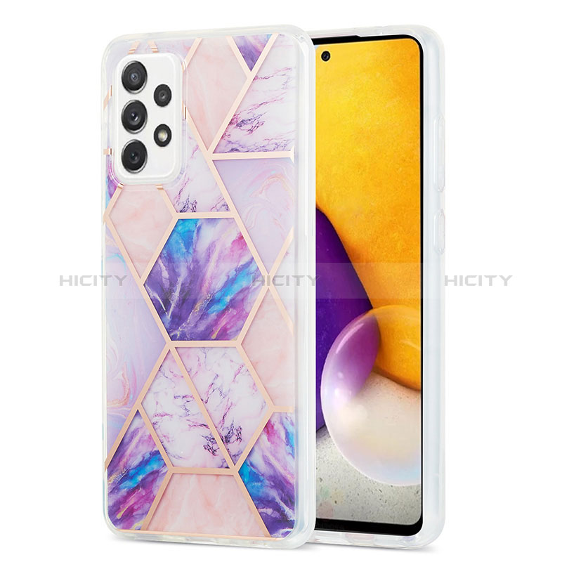 Silicone Candy Rubber Gel Fashionable Pattern Soft Case Cover Y01B for Samsung Galaxy A72 5G Clove Purple