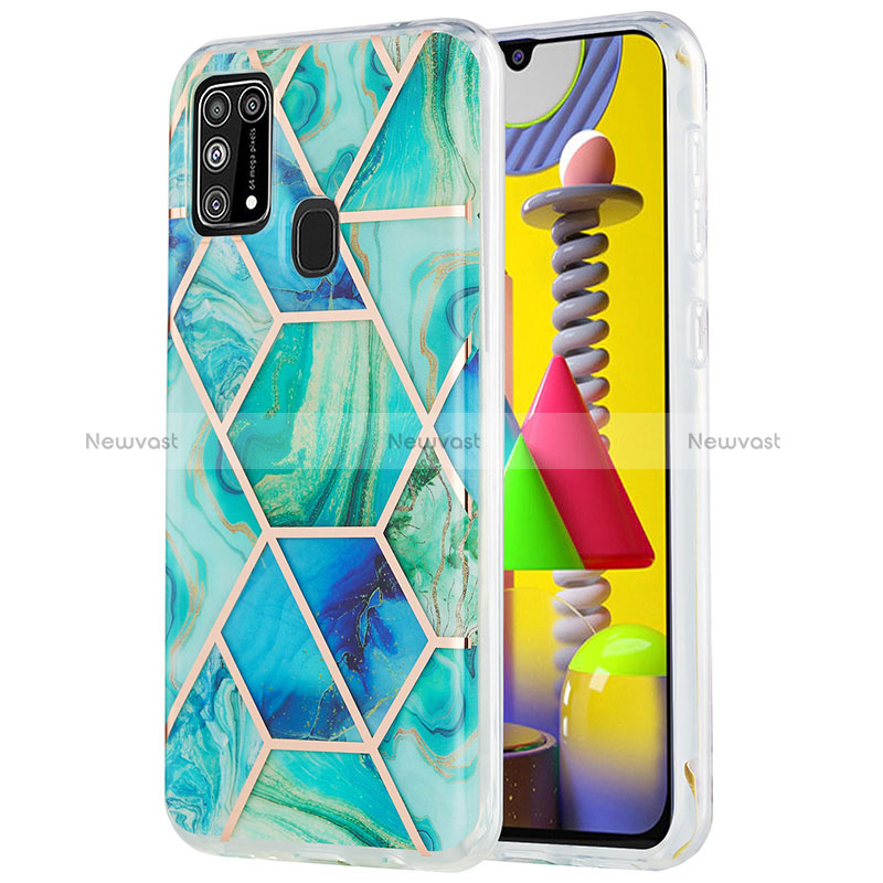 Silicone Candy Rubber Gel Fashionable Pattern Soft Case Cover Y01B for Samsung Galaxy M21s Green