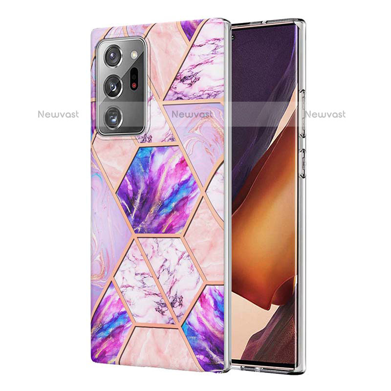 Silicone Candy Rubber Gel Fashionable Pattern Soft Case Cover Y01B for Samsung Galaxy Note 20 Ultra 5G Clove Purple
