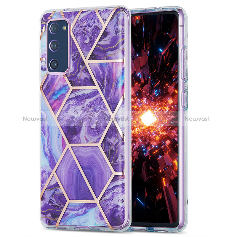 Silicone Candy Rubber Gel Fashionable Pattern Soft Case Cover Y01B for Samsung Galaxy S20 FE (2022) 5G Purple