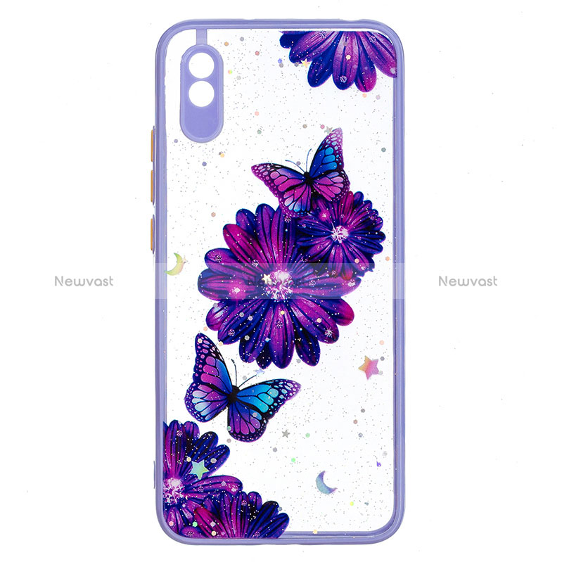 Silicone Candy Rubber Gel Fashionable Pattern Soft Case Cover Y01X for Xiaomi Redmi 9AT Purple