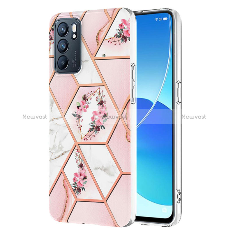 Silicone Candy Rubber Gel Fashionable Pattern Soft Case Cover Y02B for Oppo Reno6 5G