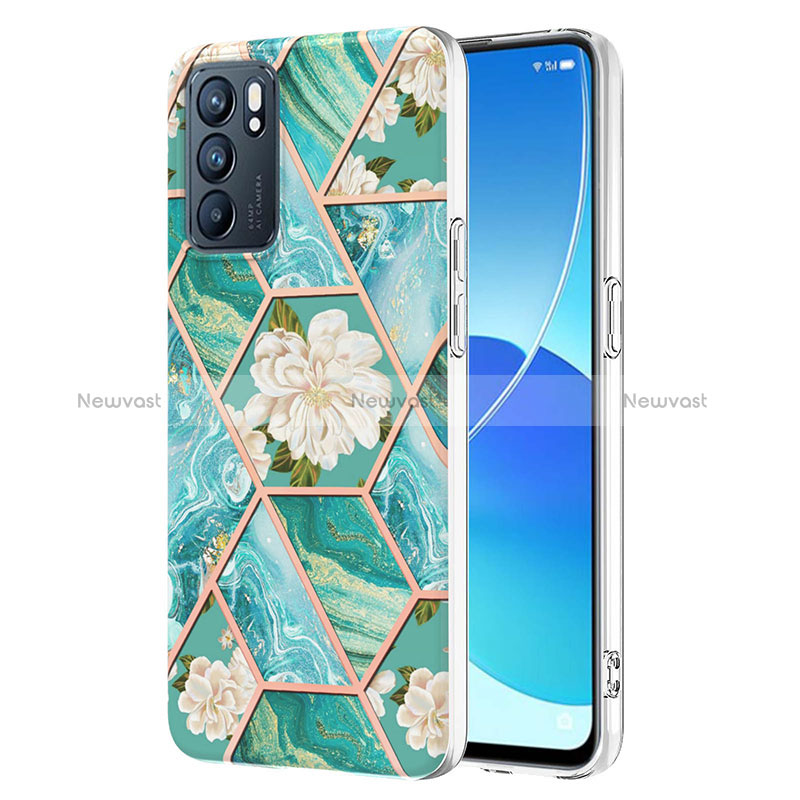 Silicone Candy Rubber Gel Fashionable Pattern Soft Case Cover Y02B for Oppo Reno6 5G