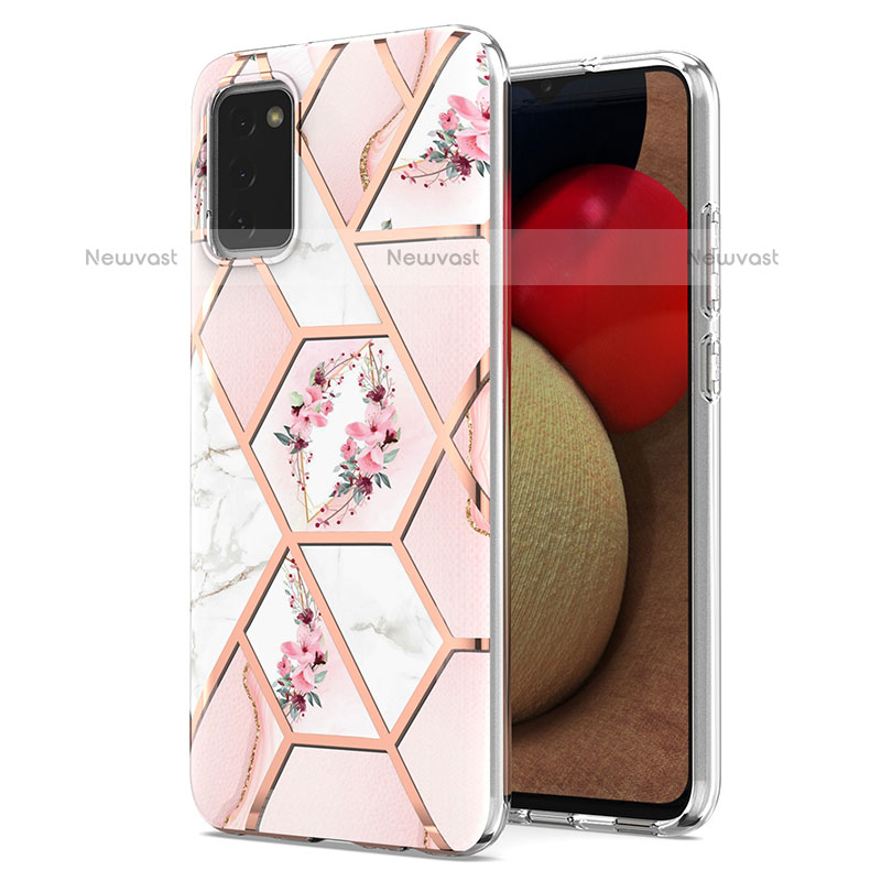 Silicone Candy Rubber Gel Fashionable Pattern Soft Case Cover Y02B for Samsung Galaxy A02s Pink