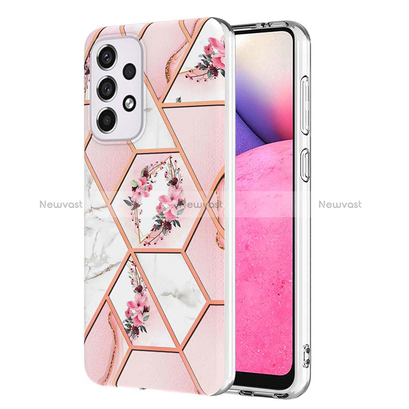Silicone Candy Rubber Gel Fashionable Pattern Soft Case Cover Y02B for Samsung Galaxy A33 5G Pink