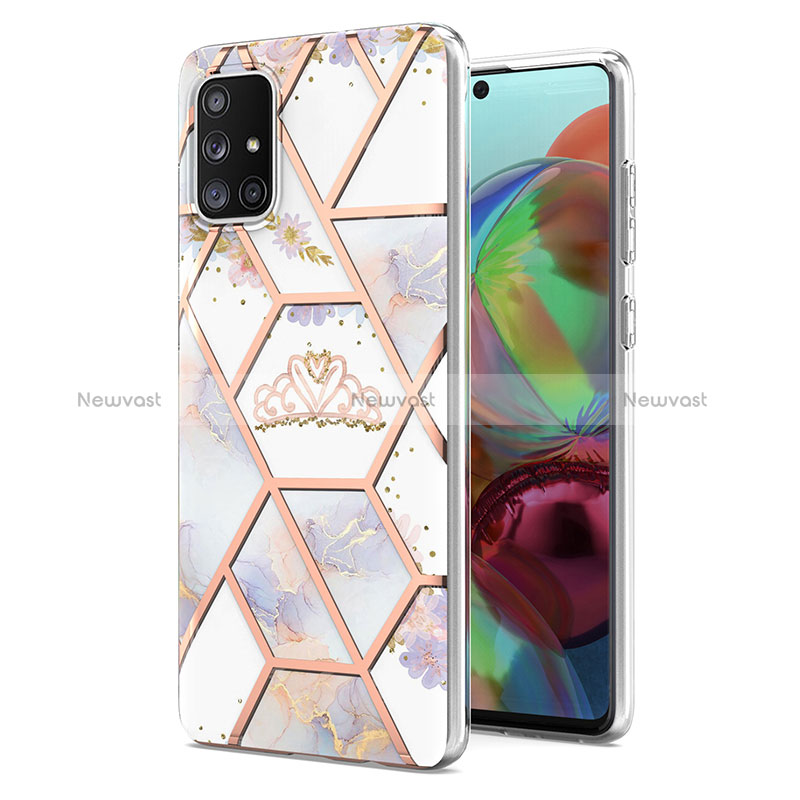 Silicone Candy Rubber Gel Fashionable Pattern Soft Case Cover Y02B for Samsung Galaxy A71 5G Gray