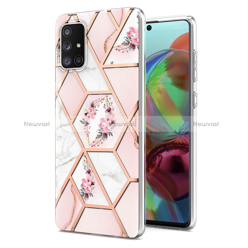 Silicone Candy Rubber Gel Fashionable Pattern Soft Case Cover Y02B for Samsung Galaxy A71 5G Pink