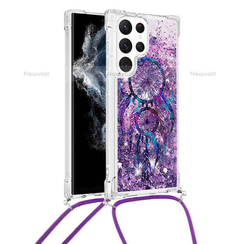 Silicone Candy Rubber Gel Fashionable Pattern Soft Case Cover Y02B for Samsung Galaxy S23 Ultra 5G Purple