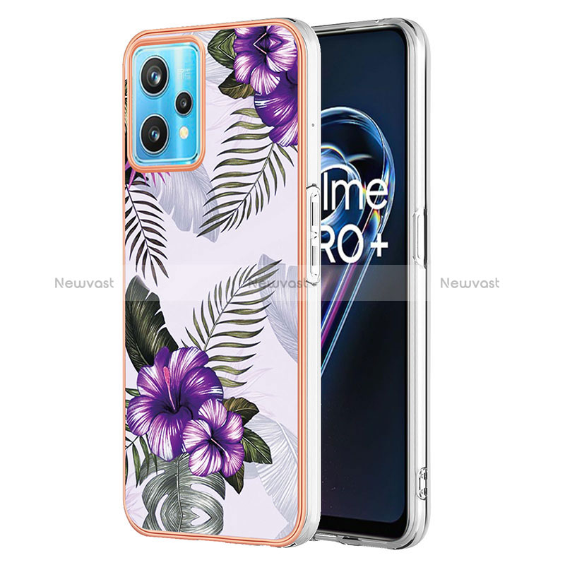 Silicone Candy Rubber Gel Fashionable Pattern Soft Case Cover Y03B for Realme 9 Pro 5G Purple