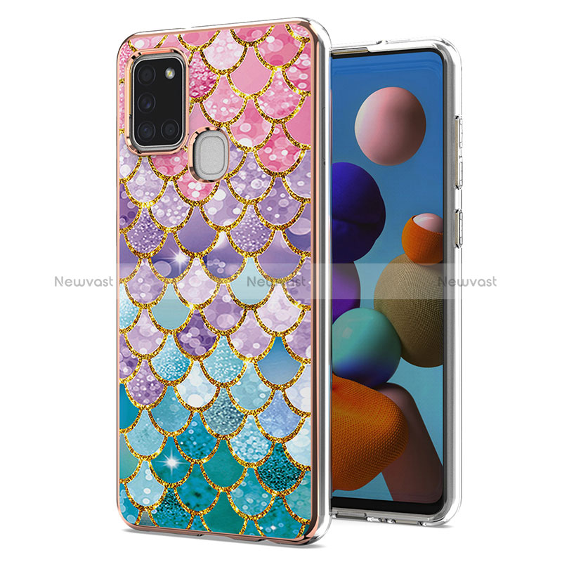 Silicone Candy Rubber Gel Fashionable Pattern Soft Case Cover Y03B for Samsung Galaxy A21s