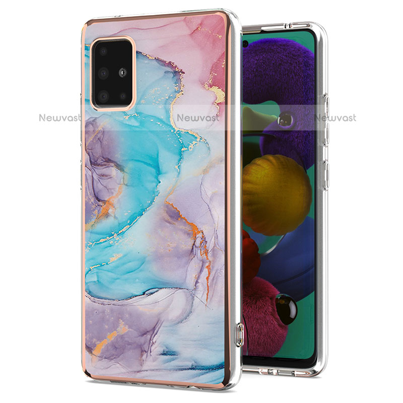 Silicone Candy Rubber Gel Fashionable Pattern Soft Case Cover Y03B for Samsung Galaxy A51 4G Blue