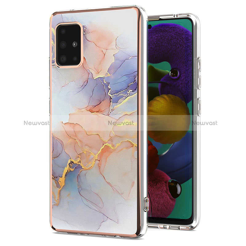 Silicone Candy Rubber Gel Fashionable Pattern Soft Case Cover Y03B for Samsung Galaxy A51 5G Clove Purple