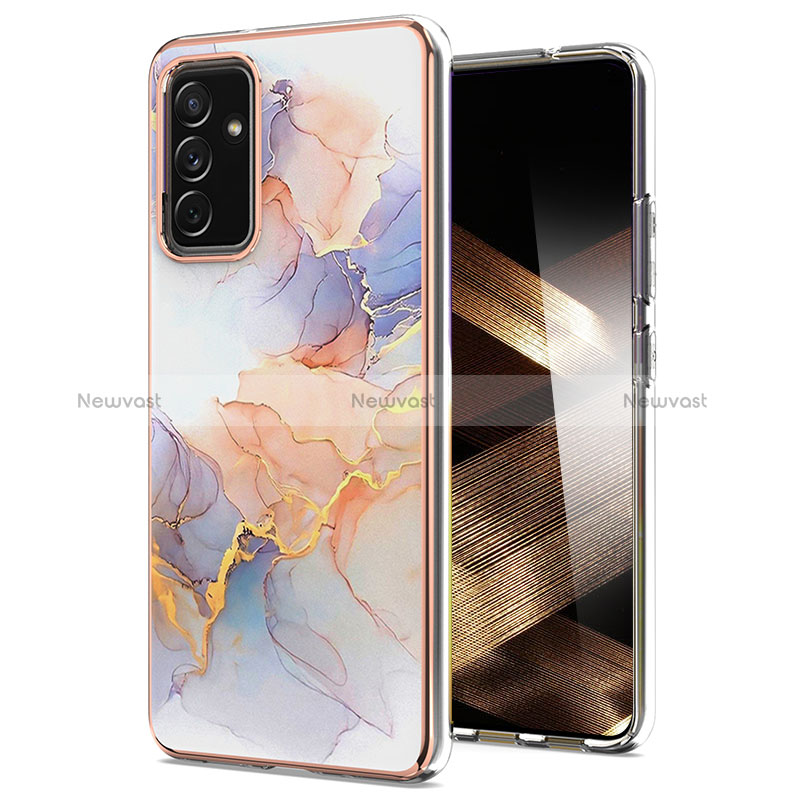 Silicone Candy Rubber Gel Fashionable Pattern Soft Case Cover Y03B for Samsung Galaxy A55 5G Clove Purple