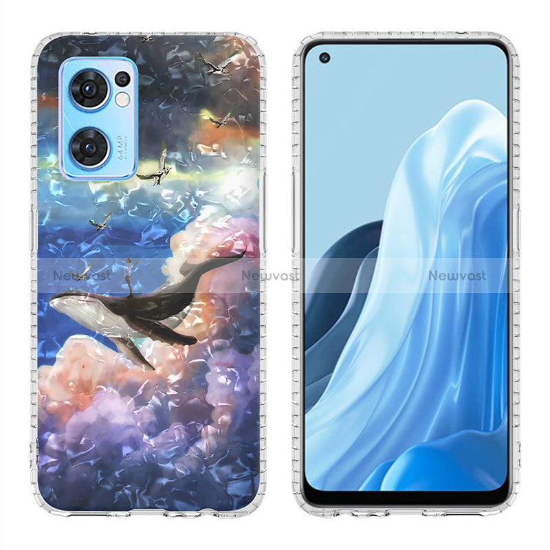 Silicone Candy Rubber Gel Fashionable Pattern Soft Case Cover Y04B for Oppo Reno7 5G Mixed