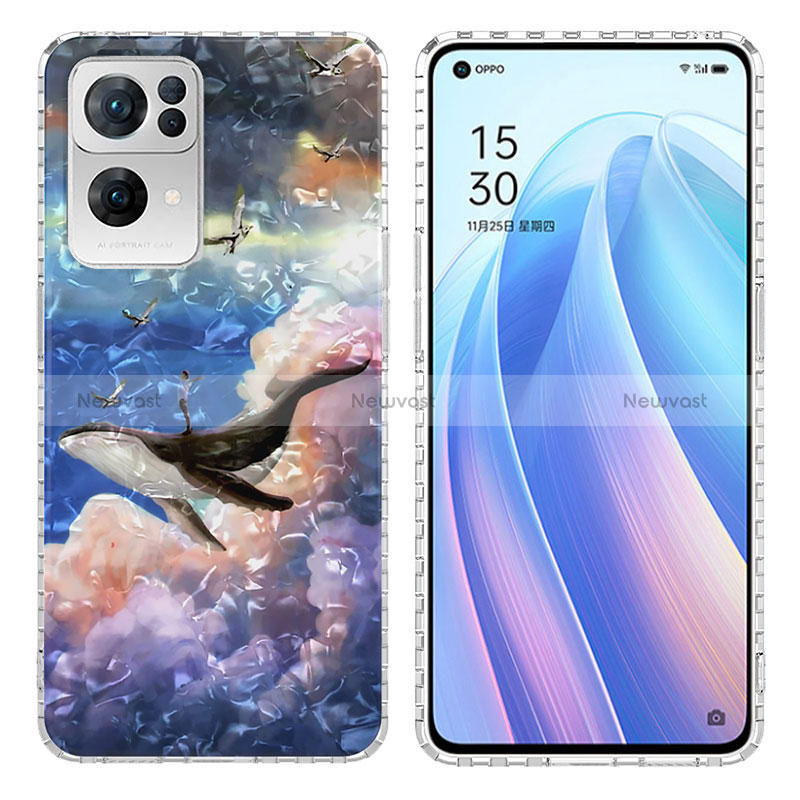 Silicone Candy Rubber Gel Fashionable Pattern Soft Case Cover Y04B for Oppo Reno7 Pro 5G