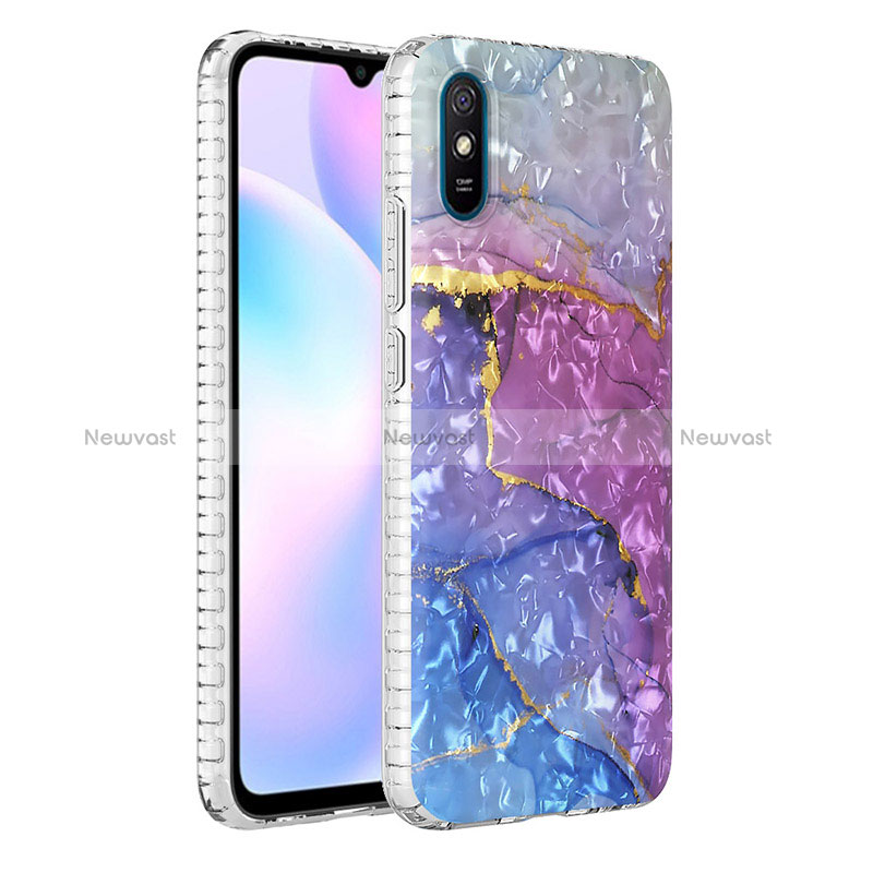 Silicone Candy Rubber Gel Fashionable Pattern Soft Case Cover Y04B for Xiaomi Redmi 9A Purple
