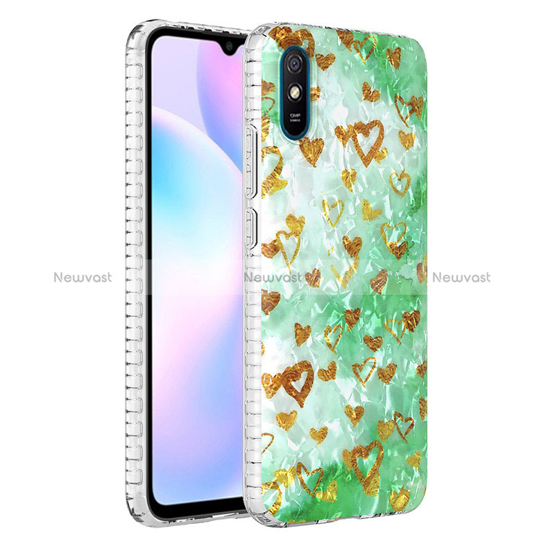 Silicone Candy Rubber Gel Fashionable Pattern Soft Case Cover Y04B for Xiaomi Redmi 9AT Green