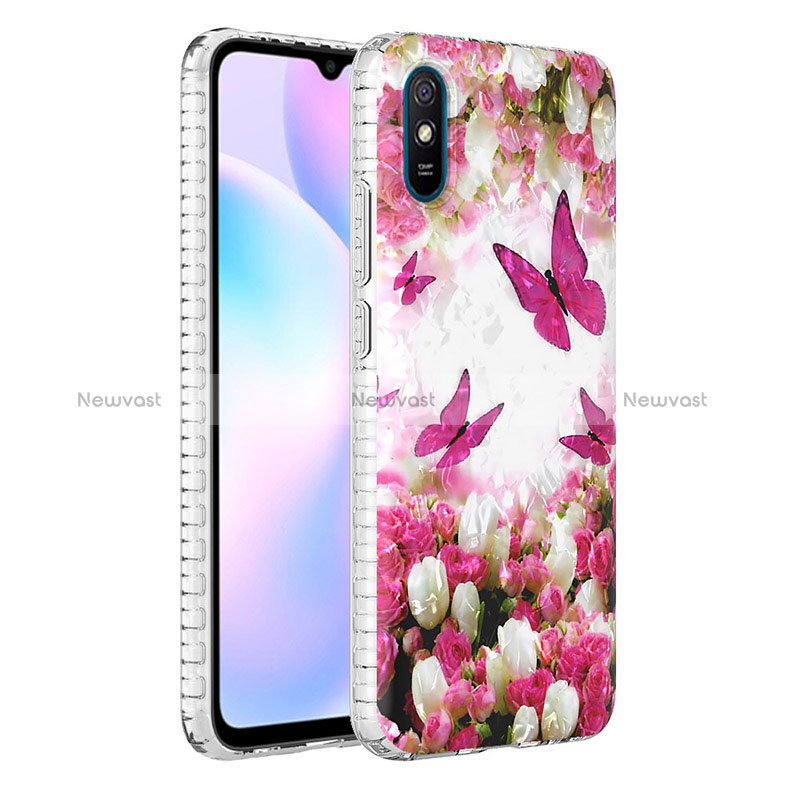 Silicone Candy Rubber Gel Fashionable Pattern Soft Case Cover Y04B for Xiaomi Redmi 9AT Red