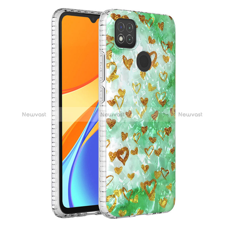 Silicone Candy Rubber Gel Fashionable Pattern Soft Case Cover Y04B for Xiaomi Redmi 9C NFC Green