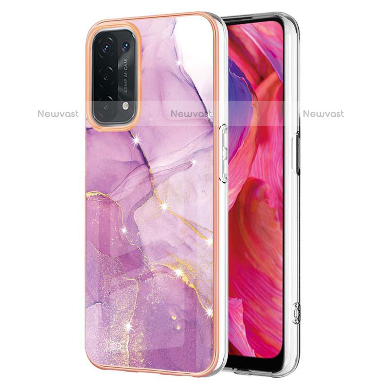 Silicone Candy Rubber Gel Fashionable Pattern Soft Case Cover Y05B for OnePlus Nord N200 5G Clove Purple