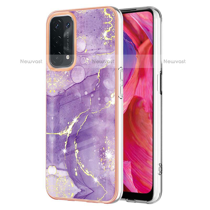 Silicone Candy Rubber Gel Fashionable Pattern Soft Case Cover Y05B for OnePlus Nord N200 5G Purple