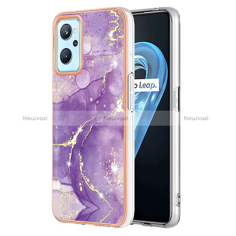Silicone Candy Rubber Gel Fashionable Pattern Soft Case Cover Y05B for Oppo A96 4G Purple