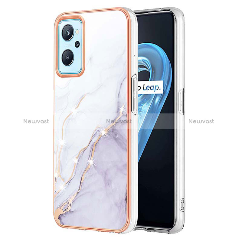 Silicone Candy Rubber Gel Fashionable Pattern Soft Case Cover Y05B for Oppo A96 4G White