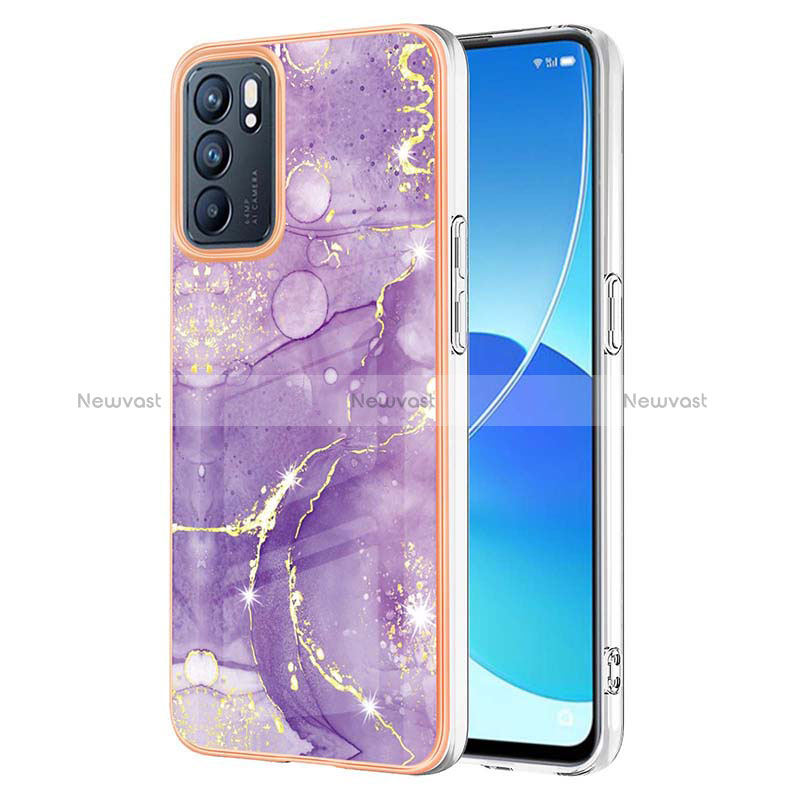 Silicone Candy Rubber Gel Fashionable Pattern Soft Case Cover Y05B for Oppo Reno6 5G