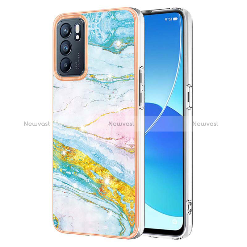 Silicone Candy Rubber Gel Fashionable Pattern Soft Case Cover Y05B for Oppo Reno6 5G Colorful