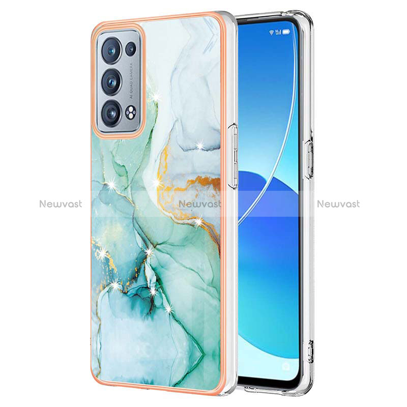 Silicone Candy Rubber Gel Fashionable Pattern Soft Case Cover Y05B for Oppo Reno6 Pro 5G Green