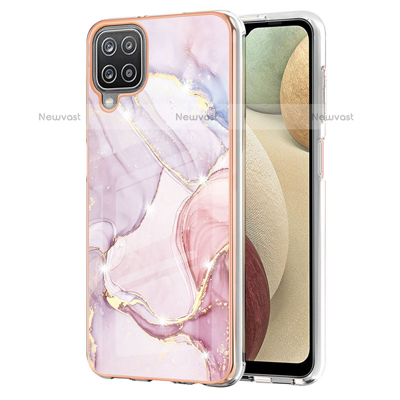 Silicone Candy Rubber Gel Fashionable Pattern Soft Case Cover Y05B for Samsung Galaxy A12 Pink