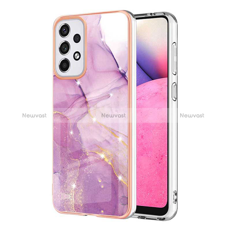 Silicone Candy Rubber Gel Fashionable Pattern Soft Case Cover Y05B for Samsung Galaxy A33 5G Clove Purple