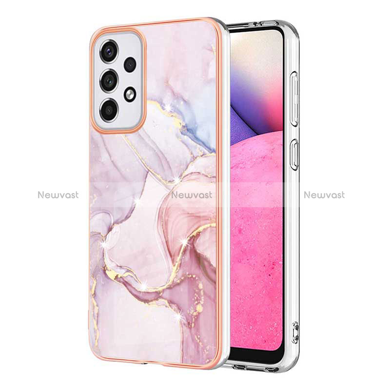 Silicone Candy Rubber Gel Fashionable Pattern Soft Case Cover Y05B for Samsung Galaxy A33 5G Pink