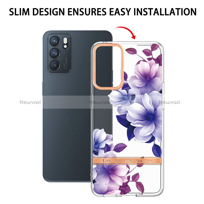 Silicone Candy Rubber Gel Fashionable Pattern Soft Case Cover Y06B for Oppo Reno6 5G