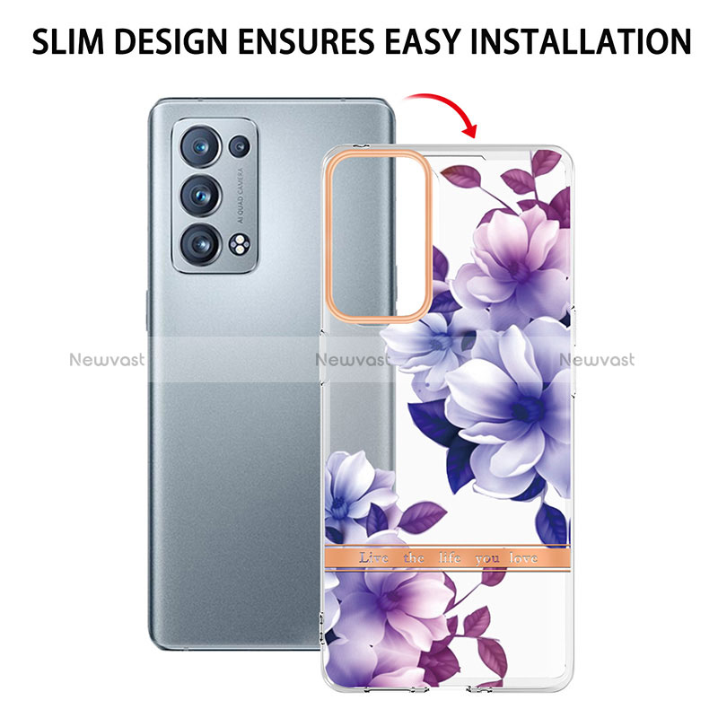 Silicone Candy Rubber Gel Fashionable Pattern Soft Case Cover Y06B for Oppo Reno6 Pro 5G