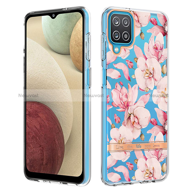 Silicone Candy Rubber Gel Fashionable Pattern Soft Case Cover Y06B for Samsung Galaxy A12 Nacho Pink