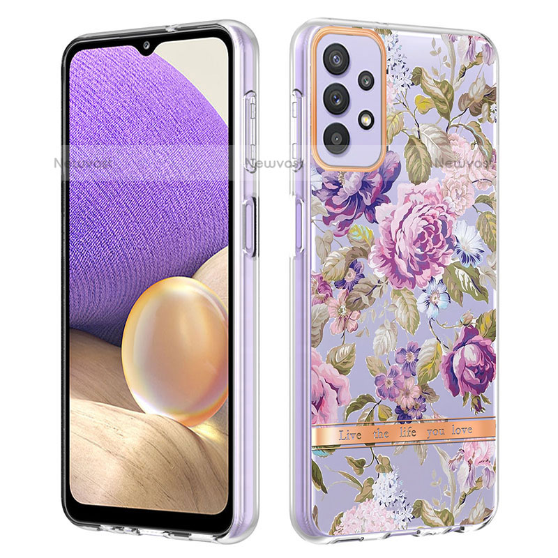 Silicone Candy Rubber Gel Fashionable Pattern Soft Case Cover Y06B for Samsung Galaxy A23 5G Clove Purple