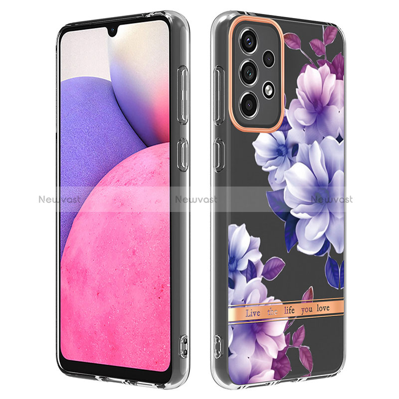 Silicone Candy Rubber Gel Fashionable Pattern Soft Case Cover Y06B for Samsung Galaxy A33 5G Purple
