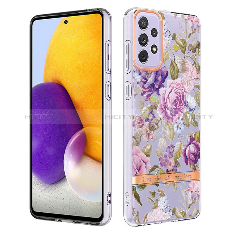 Silicone Candy Rubber Gel Fashionable Pattern Soft Case Cover Y06B for Samsung Galaxy A73 5G Clove Purple