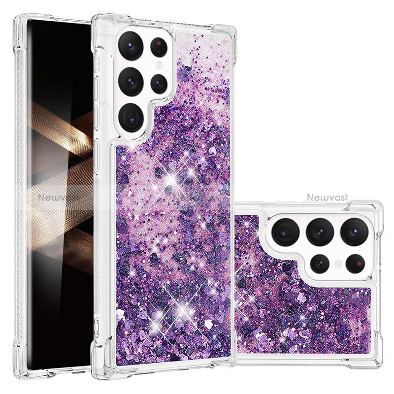 Silicone Candy Rubber Gel Fashionable Pattern Soft Case Cover Y06B for Samsung Galaxy S24 Ultra 5G Purple