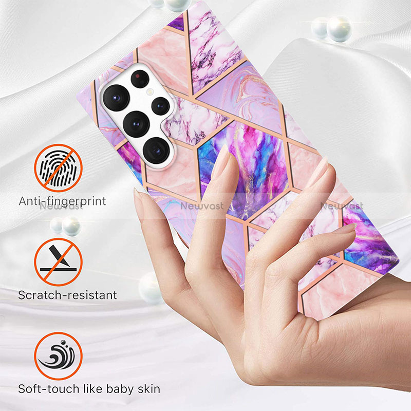 Silicone Candy Rubber Gel Fashionable Pattern Soft Case Cover Y08B for Samsung Galaxy S24 Ultra 5G