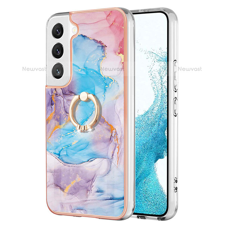 Silicone Candy Rubber Gel Fashionable Pattern Soft Case Cover Y15B for Samsung Galaxy S21 Plus 5G Blue