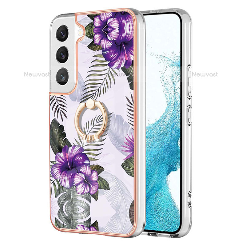 Silicone Candy Rubber Gel Fashionable Pattern Soft Case Cover Y15B for Samsung Galaxy S21 Plus 5G Purple