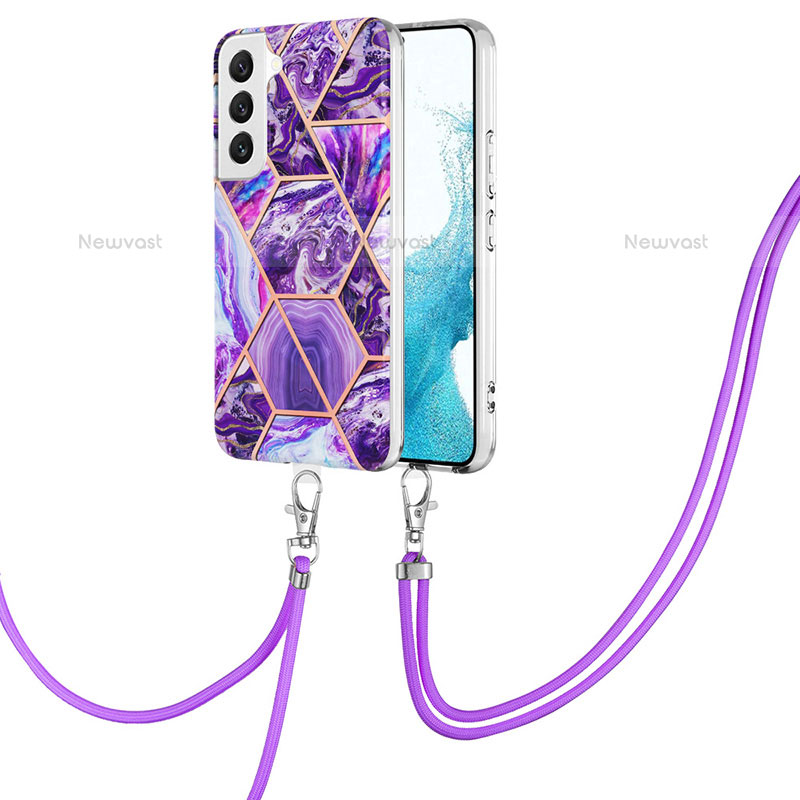 Silicone Candy Rubber Gel Fashionable Pattern Soft Case Cover Y18B for Samsung Galaxy S21 5G Purple