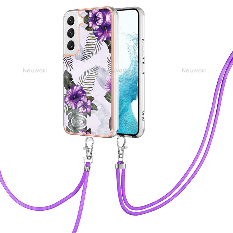 Silicone Candy Rubber Gel Fashionable Pattern Soft Case Cover Y20B for Samsung Galaxy S22 Plus 5G Purple
