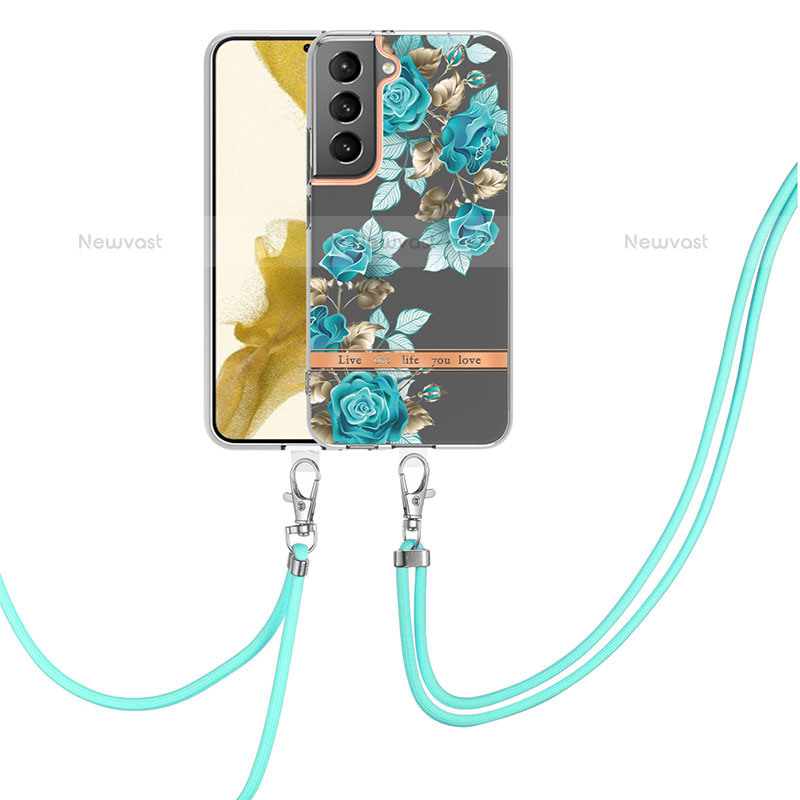 Silicone Candy Rubber Gel Fashionable Pattern Soft Case Cover Y22B for Samsung Galaxy S21 5G Cyan